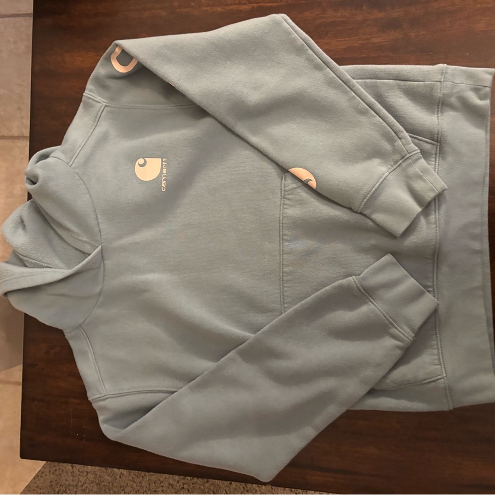 Carhartt Kids Blue green hoodie Sweatshirt